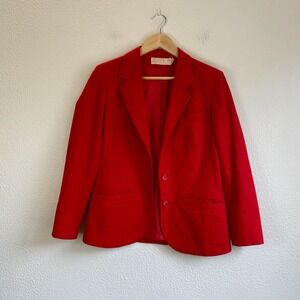 Pendleton Blazer Womens 10 Red Excellent Vintage Wool 3-Button Jacket
